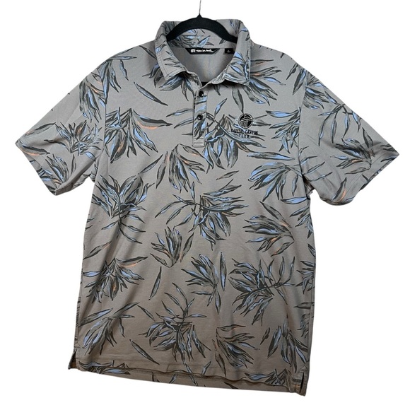 Travis Mathew Tropical Print Golf Polo Gray Size Large - Picture 1 of 7